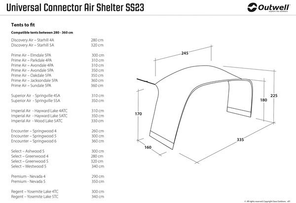 Outwell Air Shelter Tent Connector